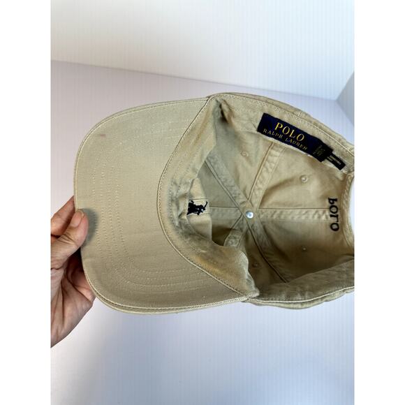 Ralph Lauren Cotton Baseball Caps Bundle of 3 White Tan Black Embroidered Logo - Picture 9 of 16